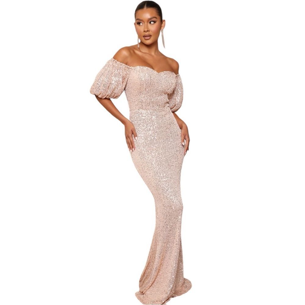 Fashion Nova God's Gift Sequin Maxi dress Size Medium